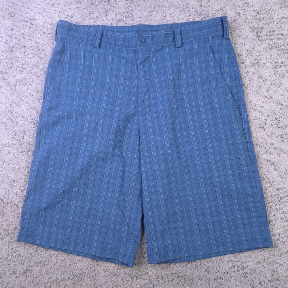 Nike Golf Shorts Mens 32 Medium Plaid 11 Inseam Stretch Chino Long Length